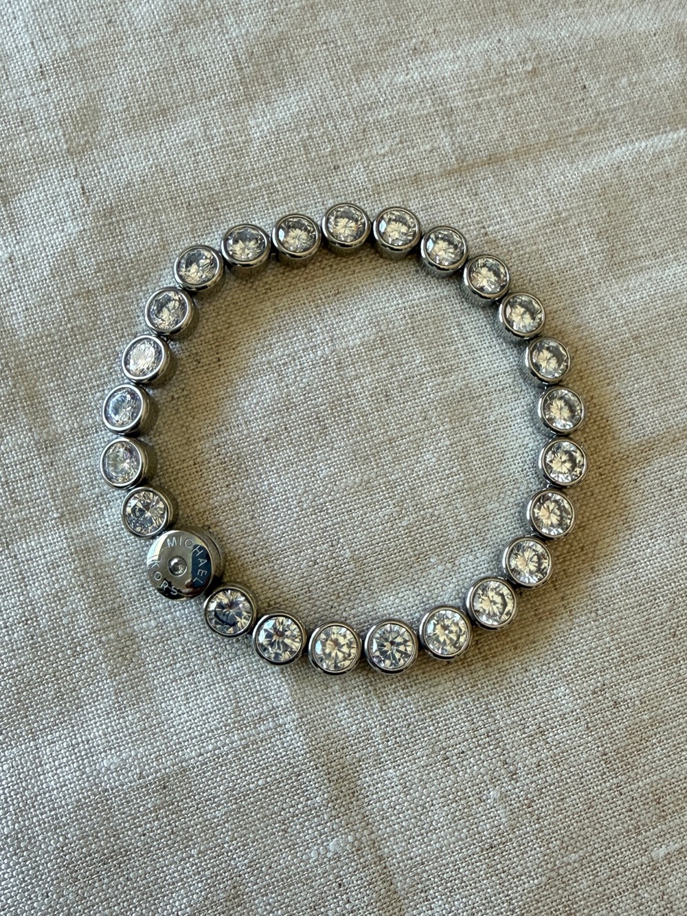Michael Kors Silver Crystal Bezel Tennis Bracelet